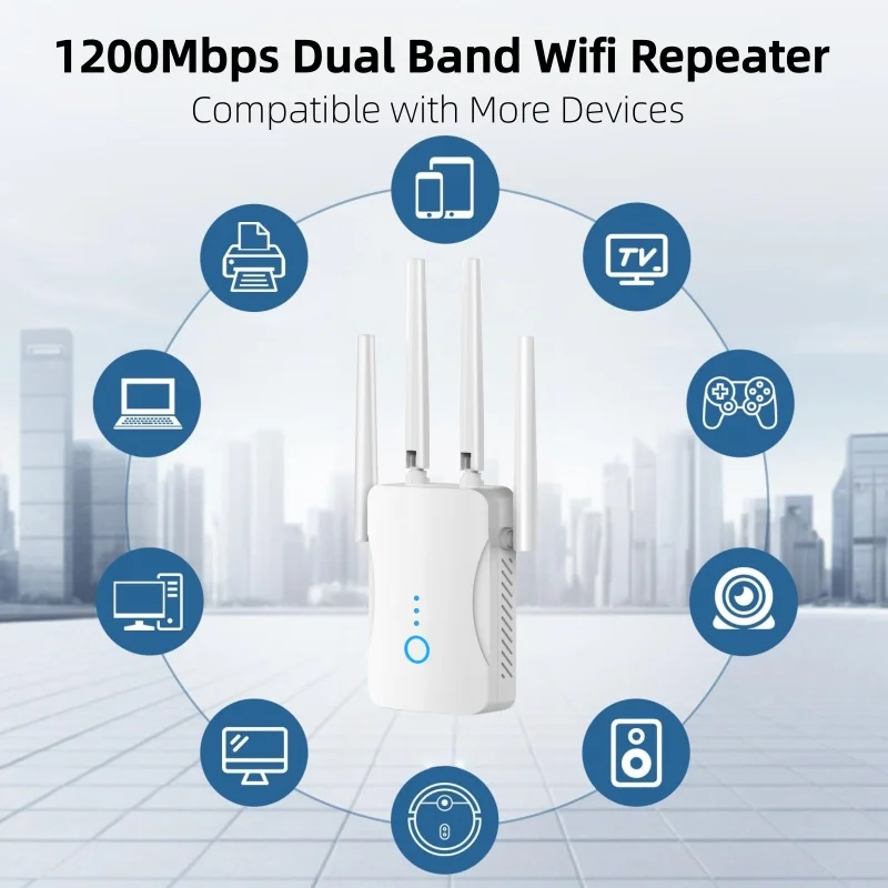 Wifi Range Extender - 1200Mbps Dual Band WiFi Repeater Nirkabel