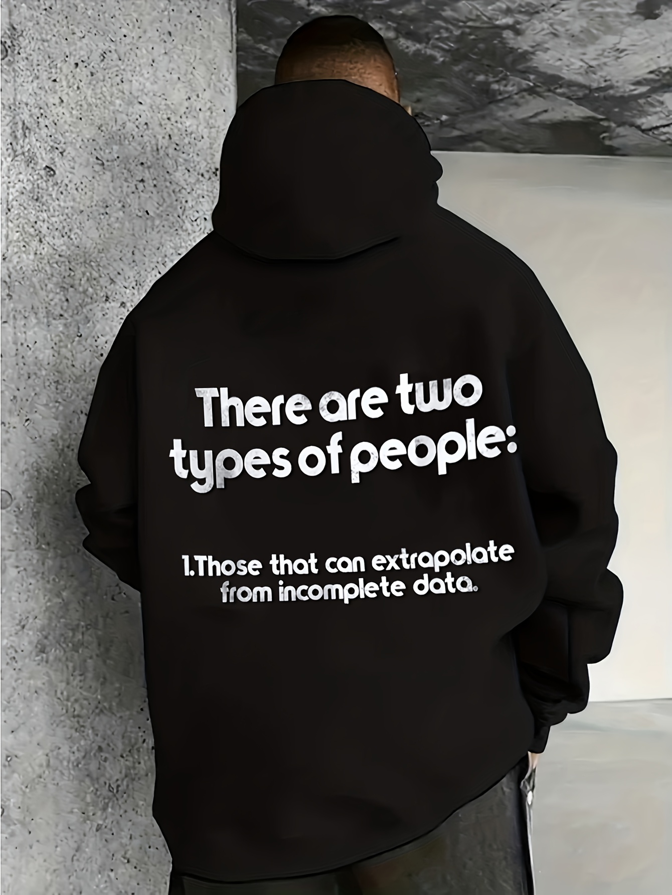 Office Tech Wear - Hoodie Pria Ukuran Besar dengan Pola