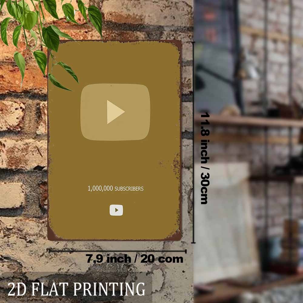Retro Metal Sign 2D Flat YouTu - Office Youtuber ulasan dan harga